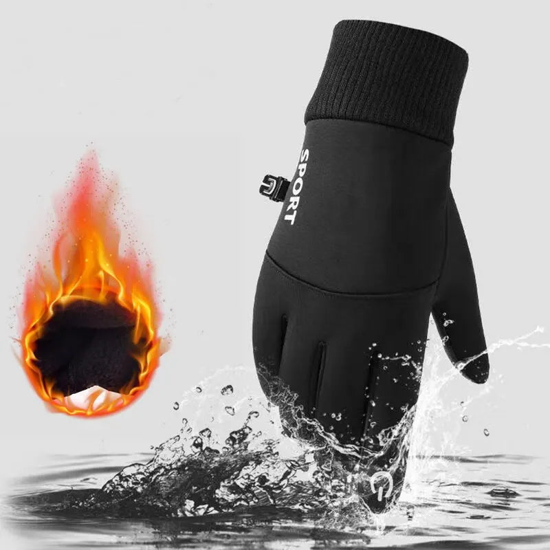 Winter Warm Full Fingers Waterproof Wind proof Touch Screen Fleece Gloves