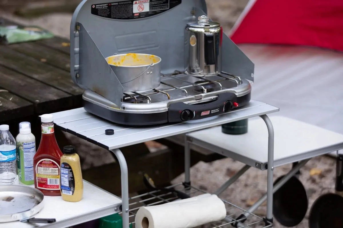 Ozark Trail Camp Kitchen Cooking Stand with Three Table Tops