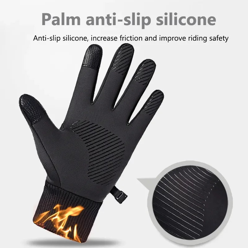 Winter Warm Full Fingers Waterproof Wind proof Touch Screen Fleece Gloves