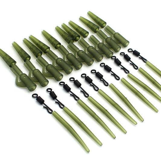 40PCS Carp Fishing Accessories Lead Clip Quick Change Swivel Tail Rubber Anti Tangle Sleeves for Carp
