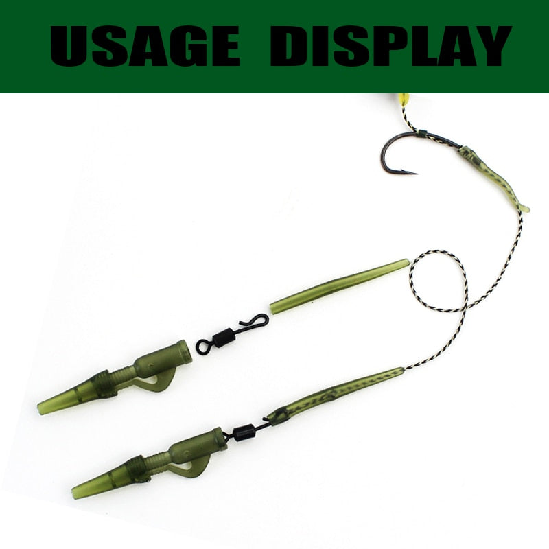 40PCS Carp Fishing Accessories Lead Clip Quick Change Swivel Tail Rubber Anti Tangle Sleeves for Carp