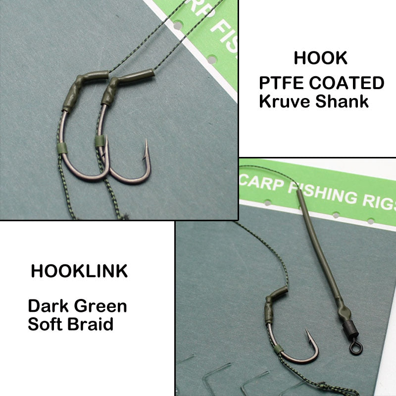 6pcs Ready Made Carp Fishing Hook Size 2#4#6#8 Fishing Tackle Equipment Accessories