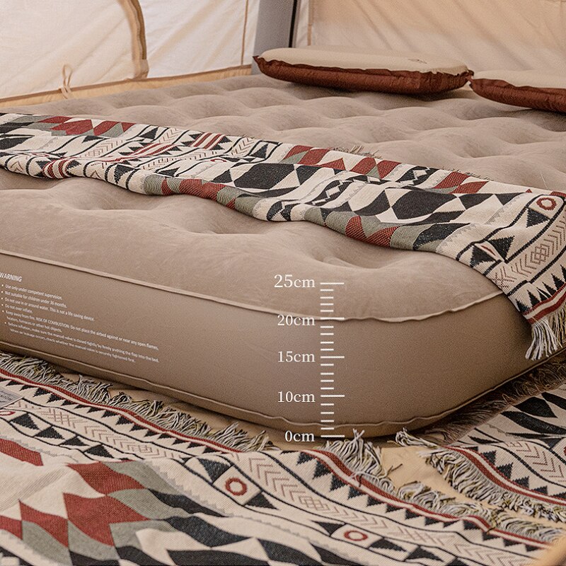 Double Sleeping Pad Portable Camping Mat Inflatable Air Mattress Outdoor Hiking Trekking Picnic Sleeping Mat With Air Pump