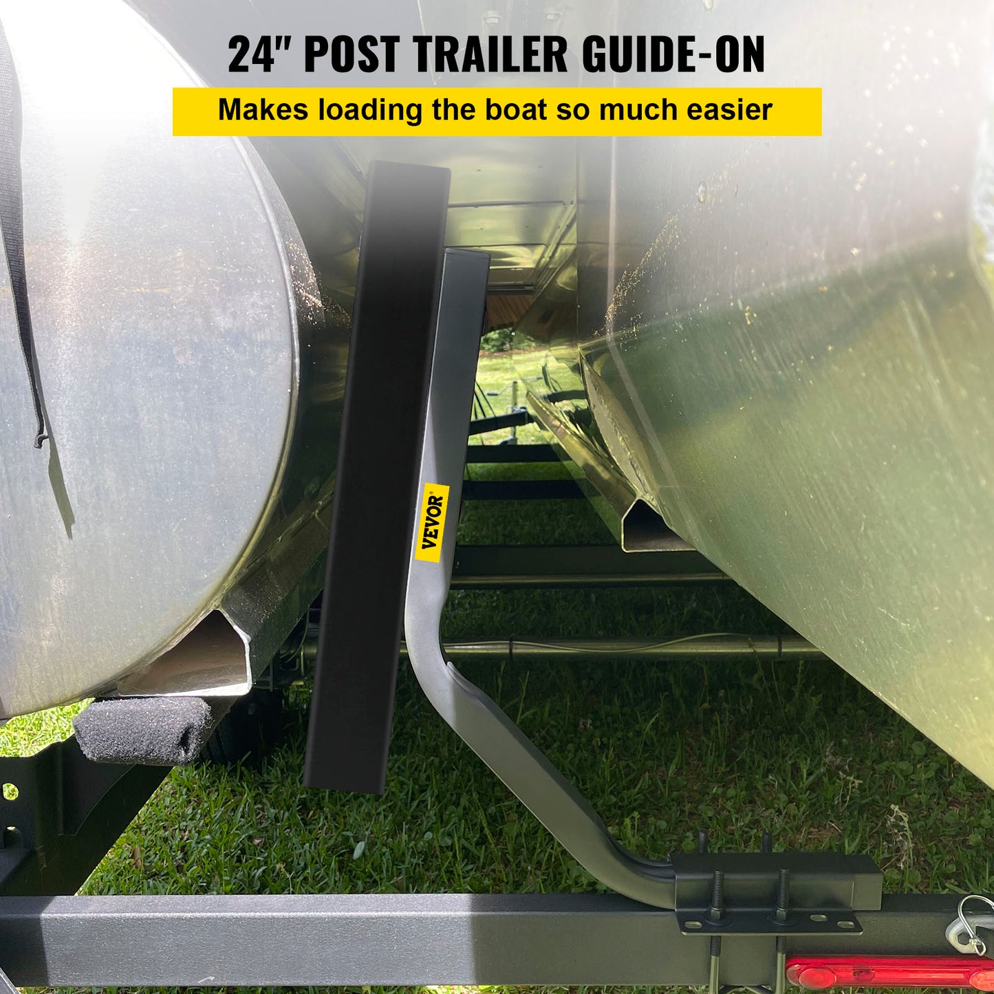VEVOR 24 C-shaped Trailer Guide-ons with Pontoon Bunk Boards Galvanized Steel Boat Accessories with Complete Mounting Parts