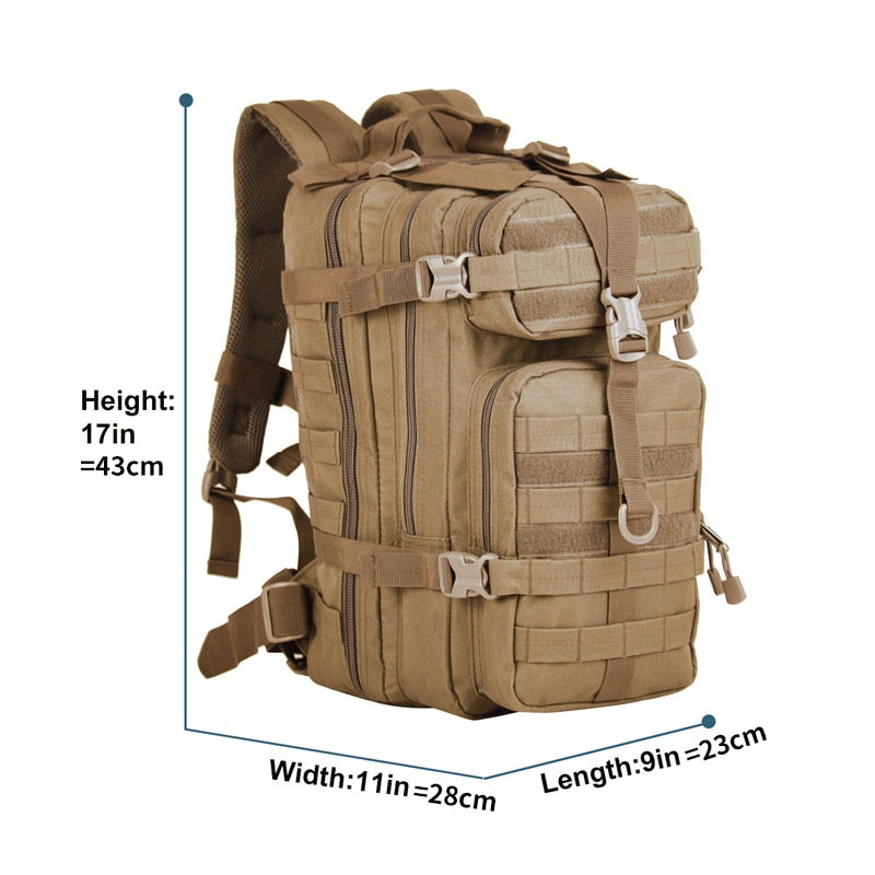 Army Tactical Backpack 1000D Polyester 30L 3P Softback Outdoor Waterproof Rucksack