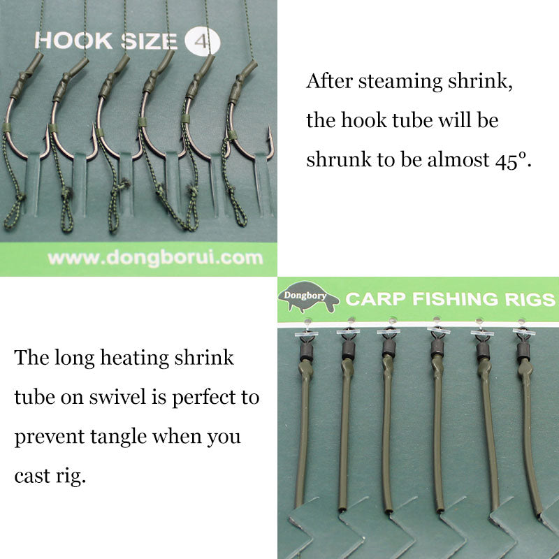 6pcs Ready Made Carp Fishing Hook Size 2#4#6#8 Fishing Tackle Equipment Accessories