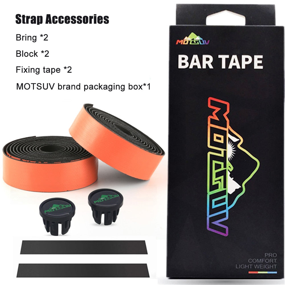 MOTSUV Bicycle Handlebar Tape Anti-Vibration PU EVA Bent Cycling Road Bike Tapes Racing Breathable Non-Slip Handle Bar Belt Wrap