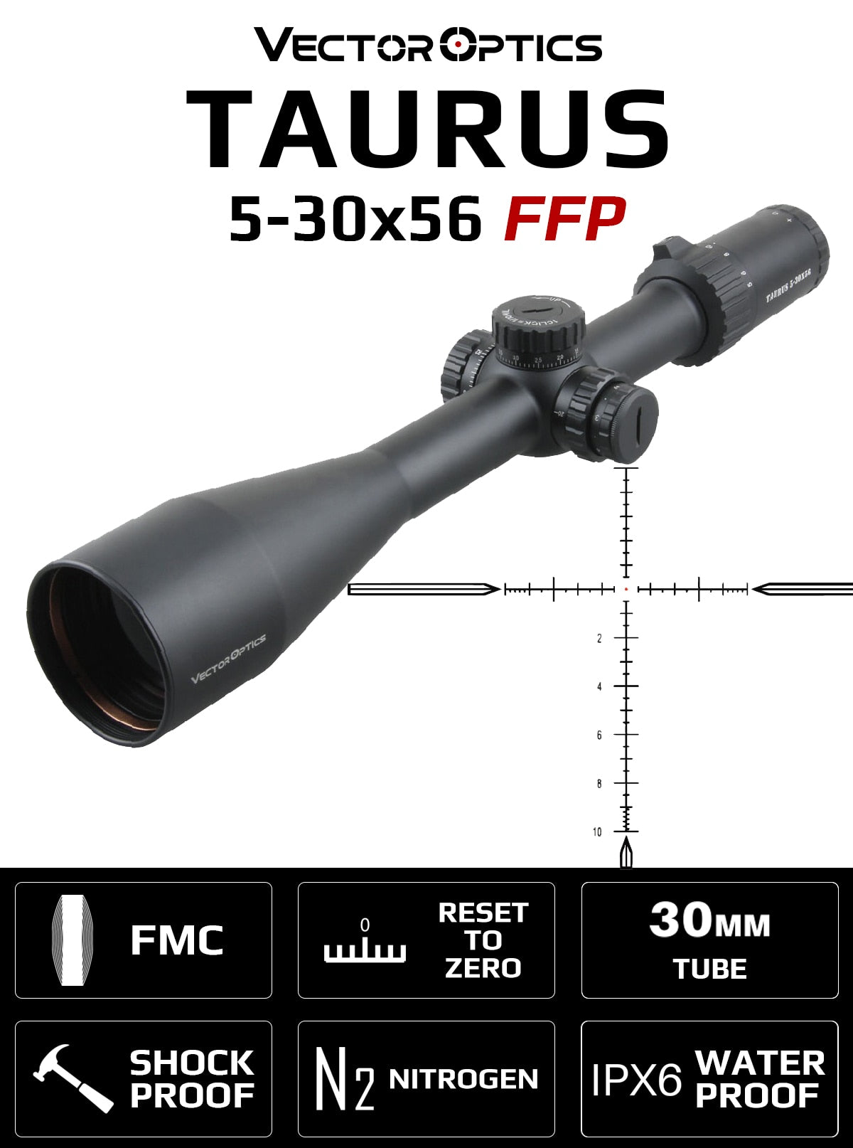 5-30x56 Riflescope Reticle High Quality Long Range Scope