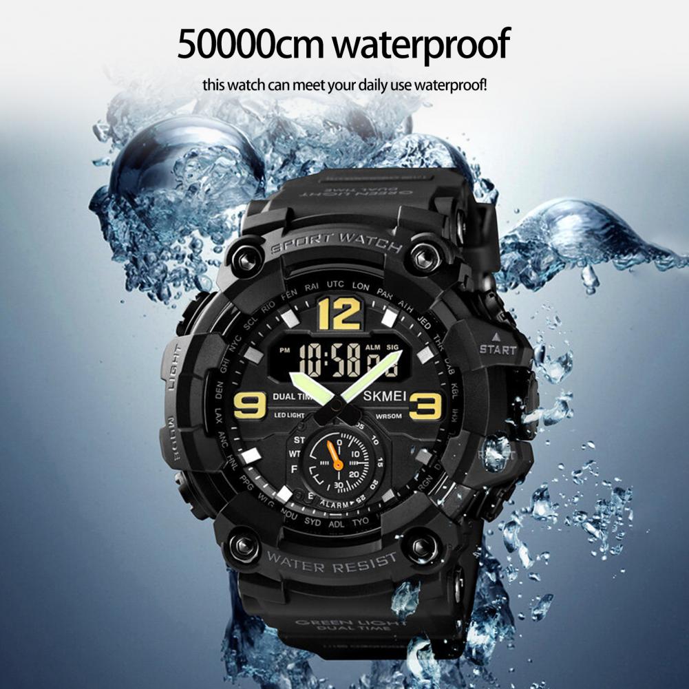 Mens Army Watch With Compass Quartz Military look LED Digital Waterproof Relogio Masculino
