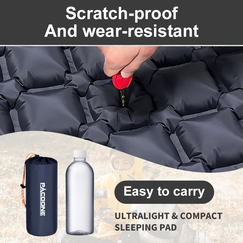 PACOONE Inflate Mattress with Pillows Ultralight Air Mat Travel Hiking New