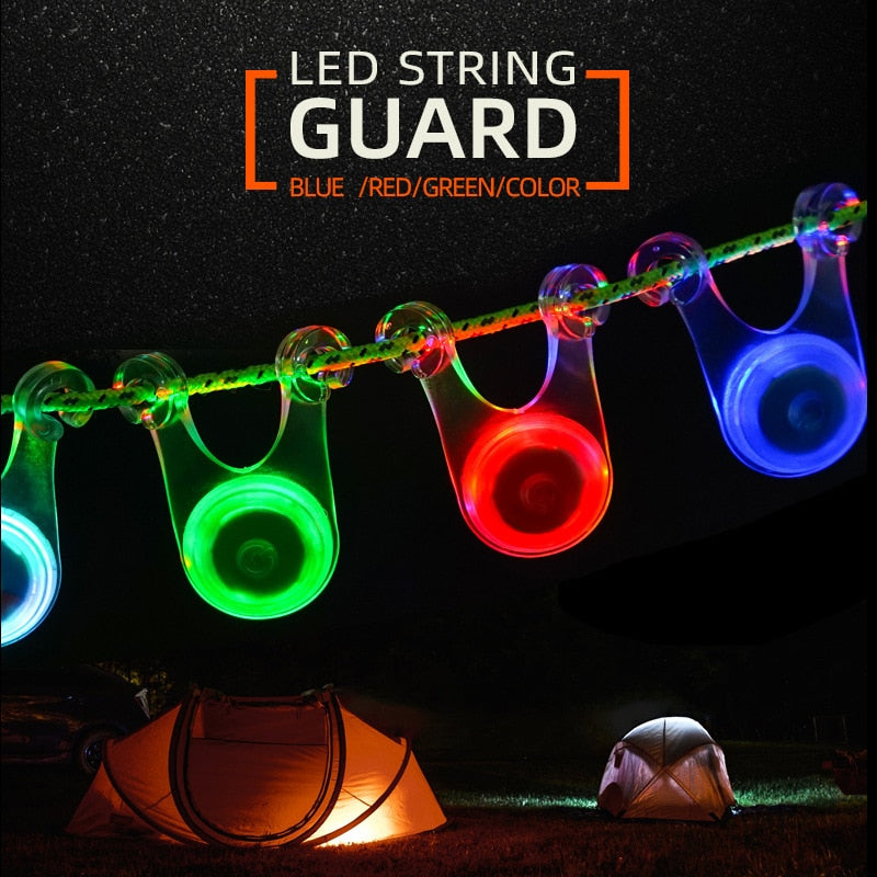 10pcs Waterproof LED Tent String Rope Guard