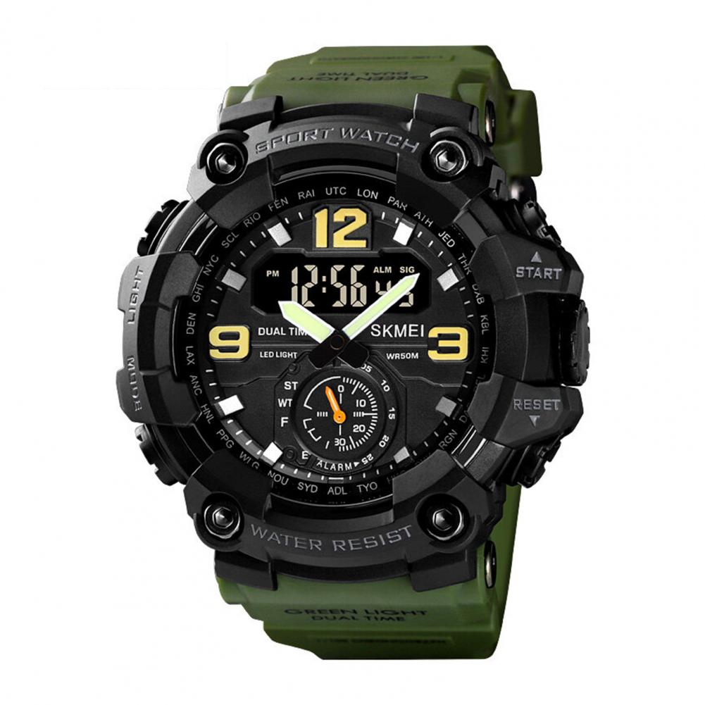 Mens Army Watch With Compass Quartz Military look LED Digital Waterproof Relogio Masculino