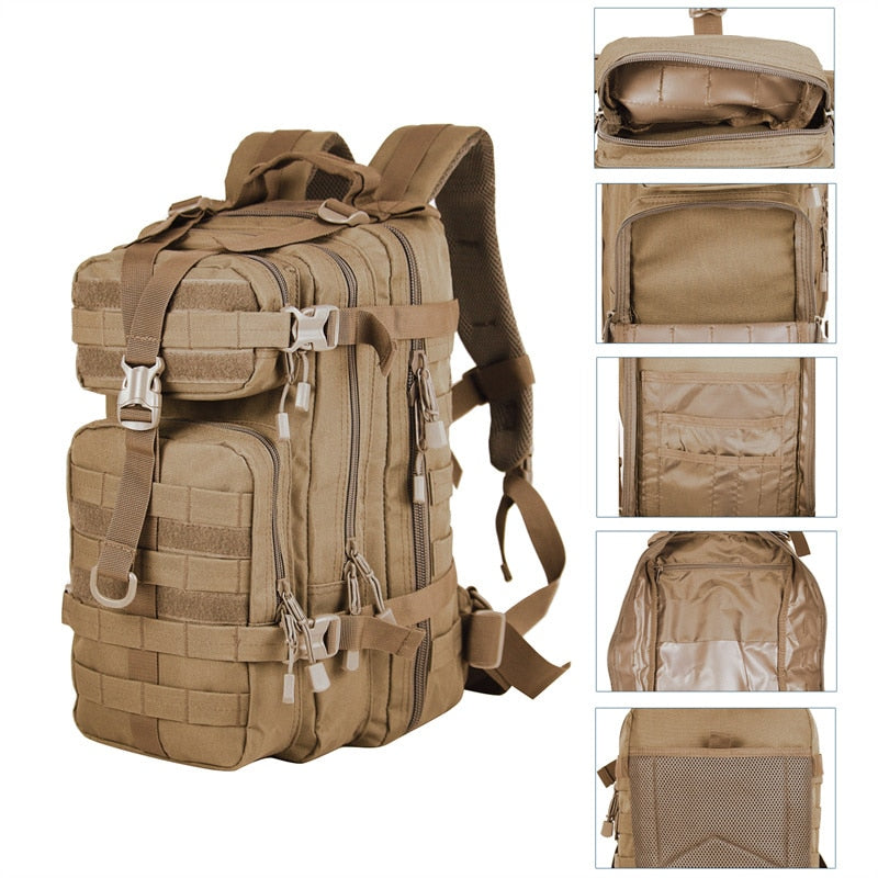 Army Tactical Backpack 1000D Polyester 30L 3P Softback Outdoor Waterproof Rucksack