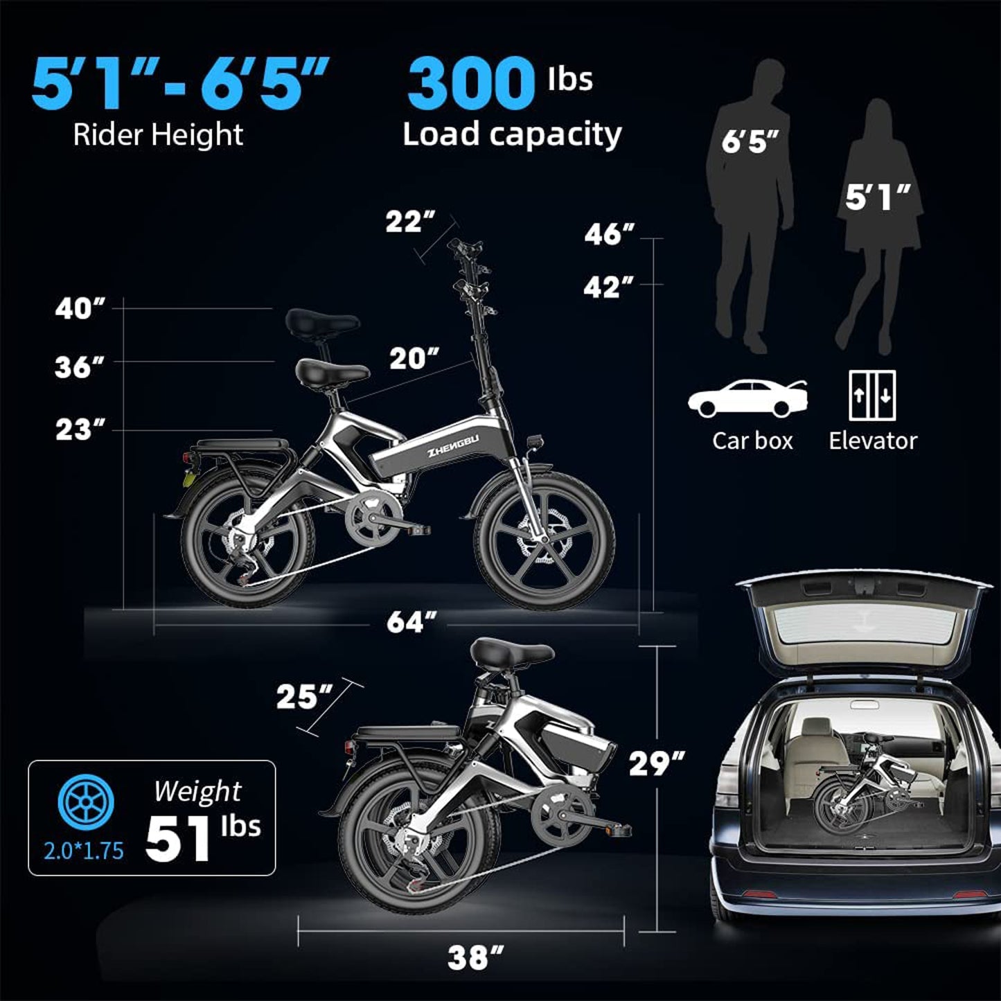 Adult Electric Bicycle 500W K6 20 Inch Foldable